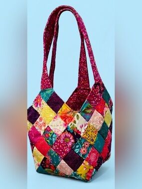 Parlor by Moda Midi Colorful  Bag. New. Tote. Cotton.